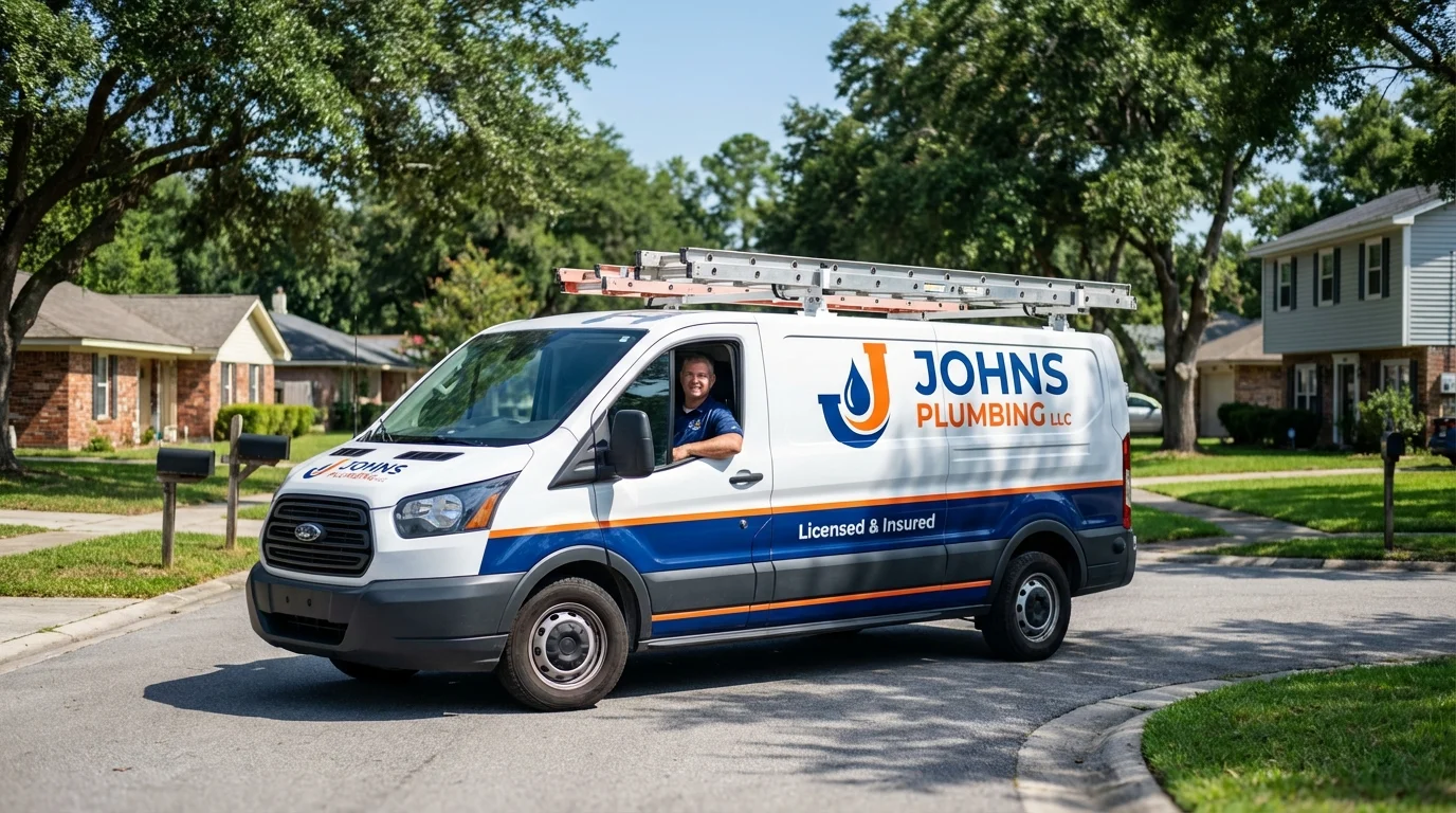 Johns Plumbing LLC service van in Tinley Park, IL