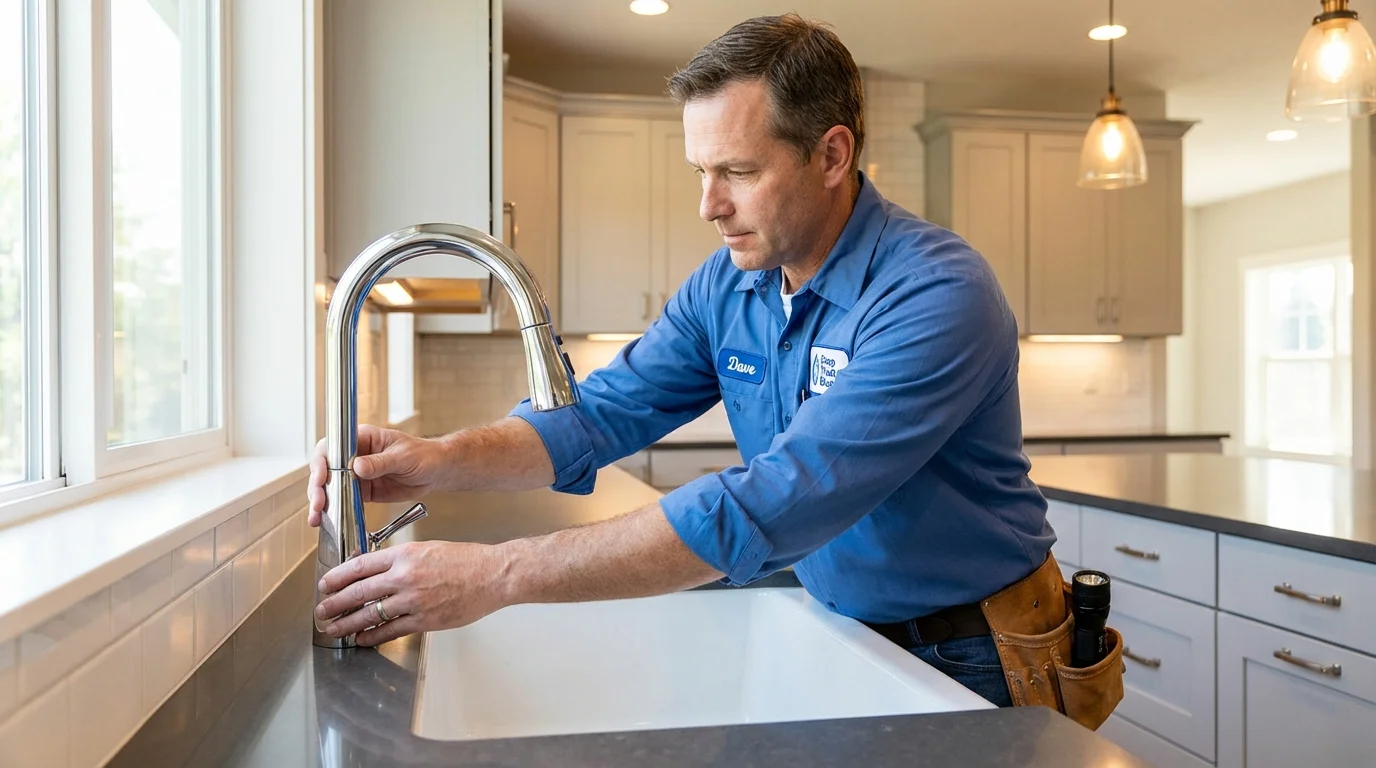 Kitchen faucet installation by Johns Plumbing LLC in Tinley Park