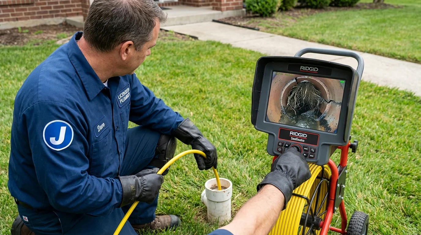 Sewer camera inspection being performed by Johns Plumbing LLC in Tinley Park